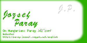 jozsef paray business card